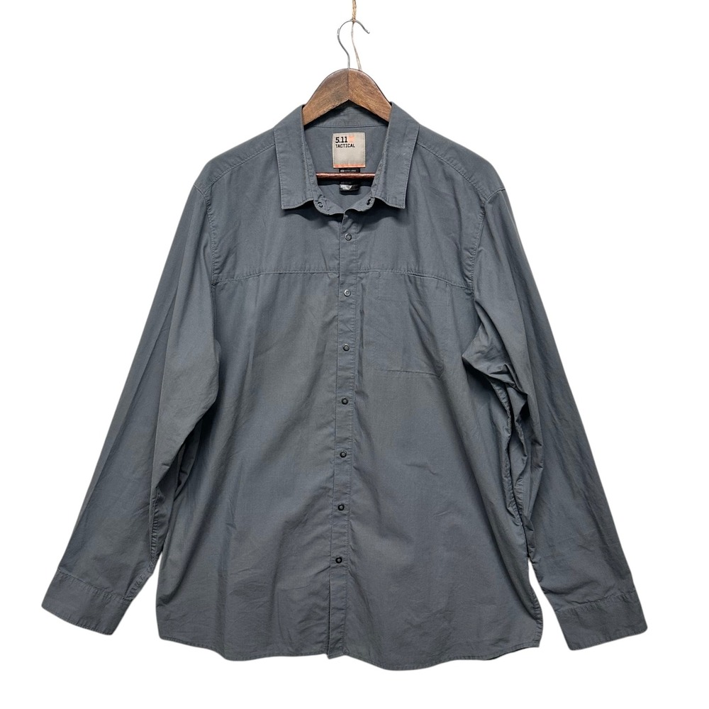 5.11 Tactical Mens Size XL Snap Button Up Shirt‎ Long Sleeve Utility 4197 Gray